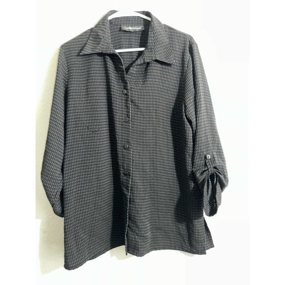 SAG HARBOR Striped Dressy Soft Tunic Shirt Long Sleeves Size XL - Picture 1 of 3